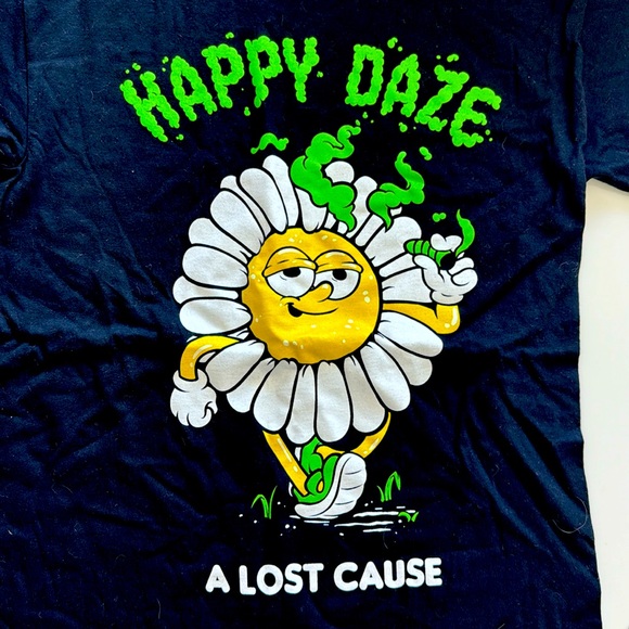 Happy Daze Flower A Lost Cause Black Small Men’s Tee from Zumiez. - Picture 1 of 3
